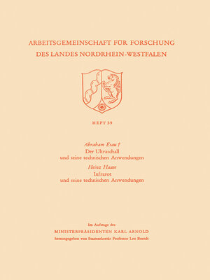 cover image of Der Ultraschall und seine technischen Anwendungen / Infrarot und seine technischen Anwendungen
